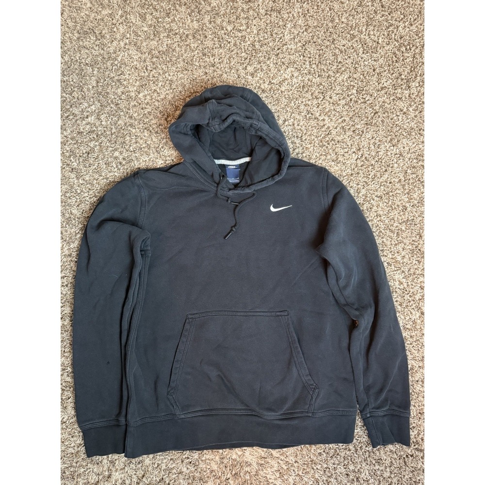Nike Hoodie Mens L Black Sportswear‎ Club Fleece Pullover Swoosh 826433-010